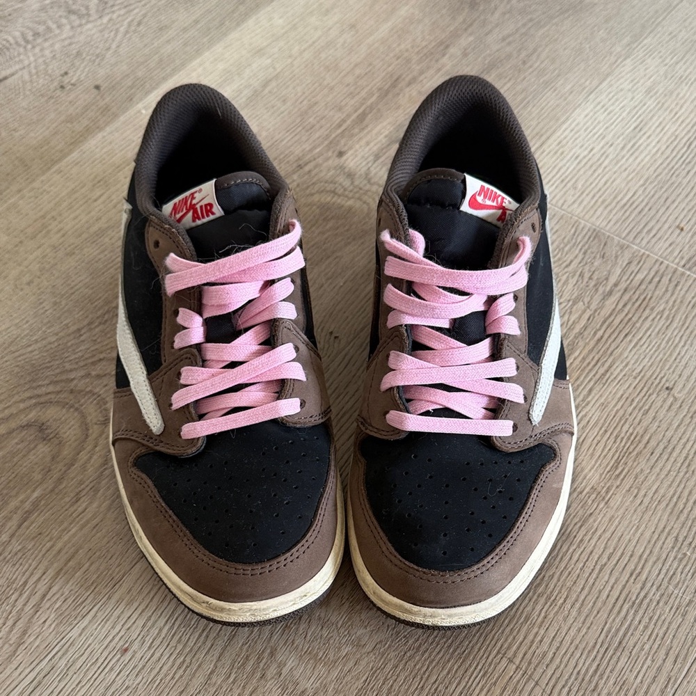Nike Sneakers with Brown, Black, and Pink Accents